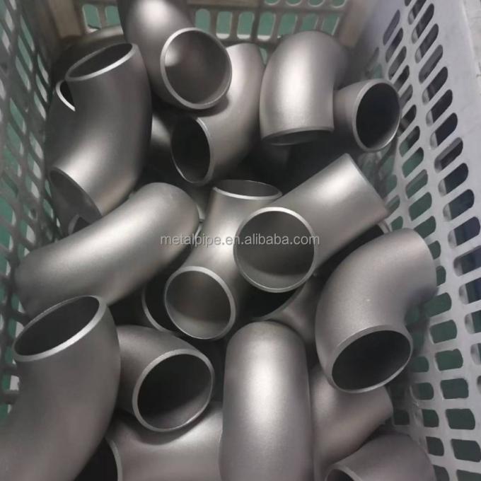 Accords de tuyauterie en cuivre métallique et nickel ASME B36.19 LR/SR 2 pouces Sch10s Accords de tuyauterie à coude de 90 degrés 3