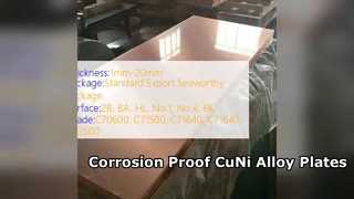 Plaques en alliage CuNi 90 10 et 70 30 résistantes à la corrosion
