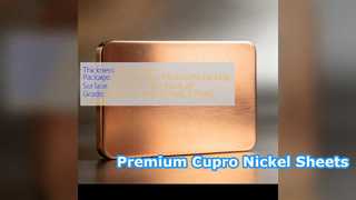 Feuilles de nickel Cupro de qualité supérieure, emballage navigable C70600 C71500