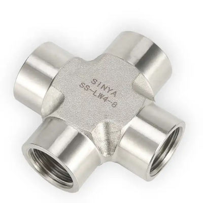 ASME B16.11 Stainless Steel 4-Way Socket Weld Cross Pipe Fitting 3/4